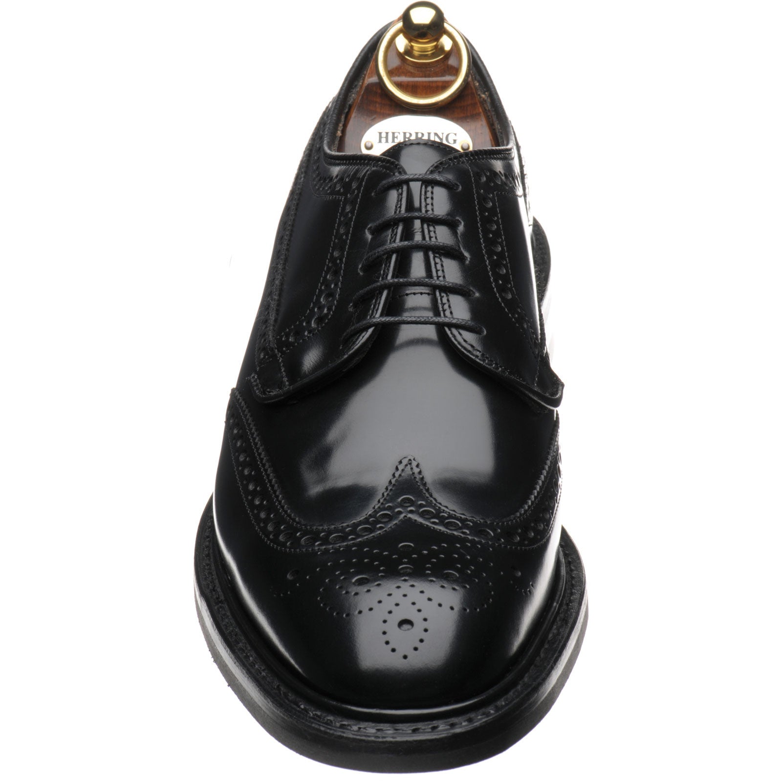 Product image for Herring Canning II (Rubber) mens rubber-soled brogues in black polished