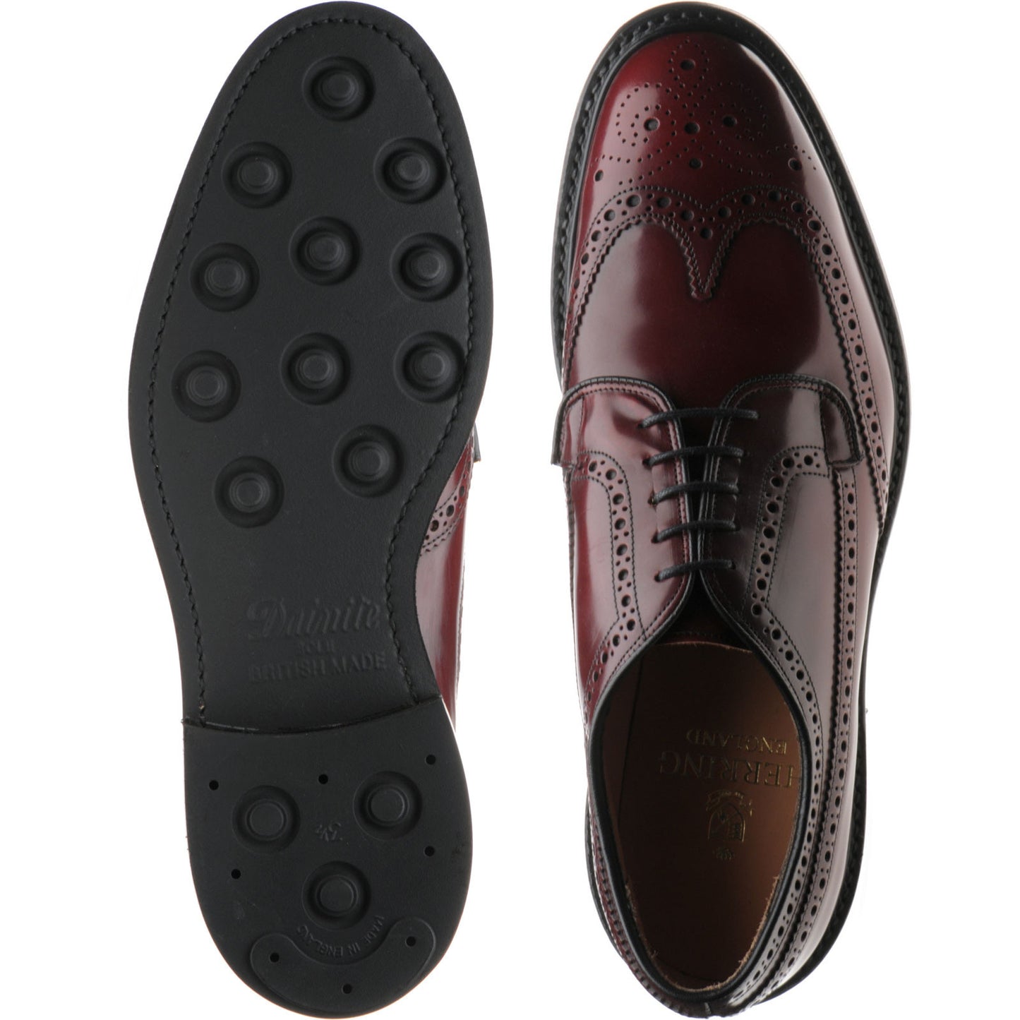 Product image for Herring Canning II (Rubber) mens rubber-soled brogues in burgundy polished