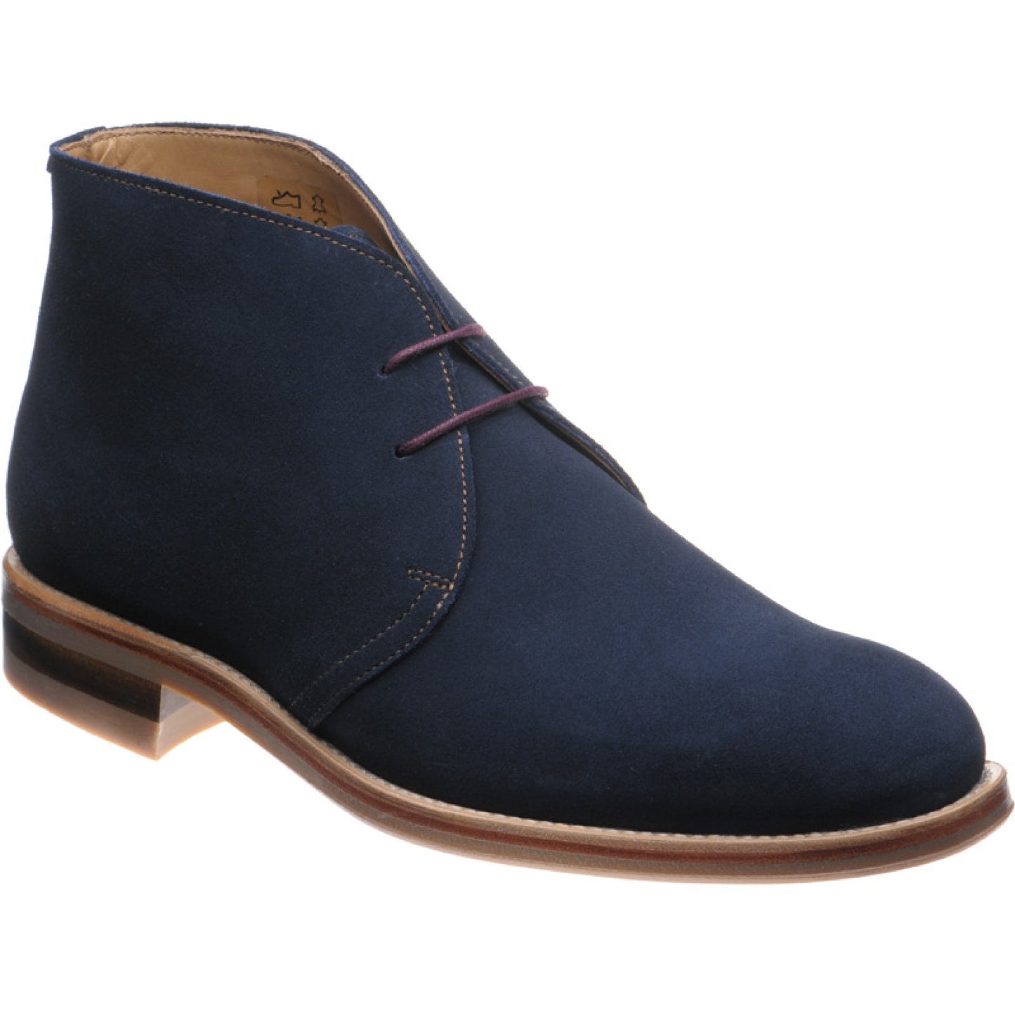 Product image for Herring Canterbury mens rubber-soled Chukka boots in navy suede