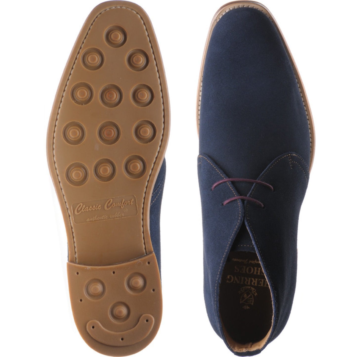 Product image for Herring Canterbury mens rubber-soled Chukka boots in navy suede