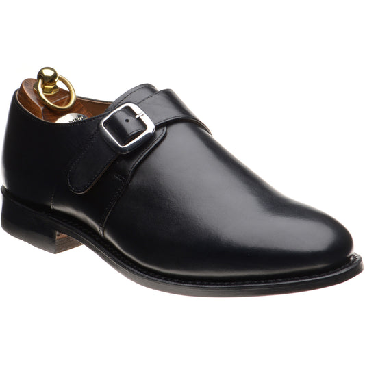 Product image for Herring Cardiff II mens monk shoes in black calf