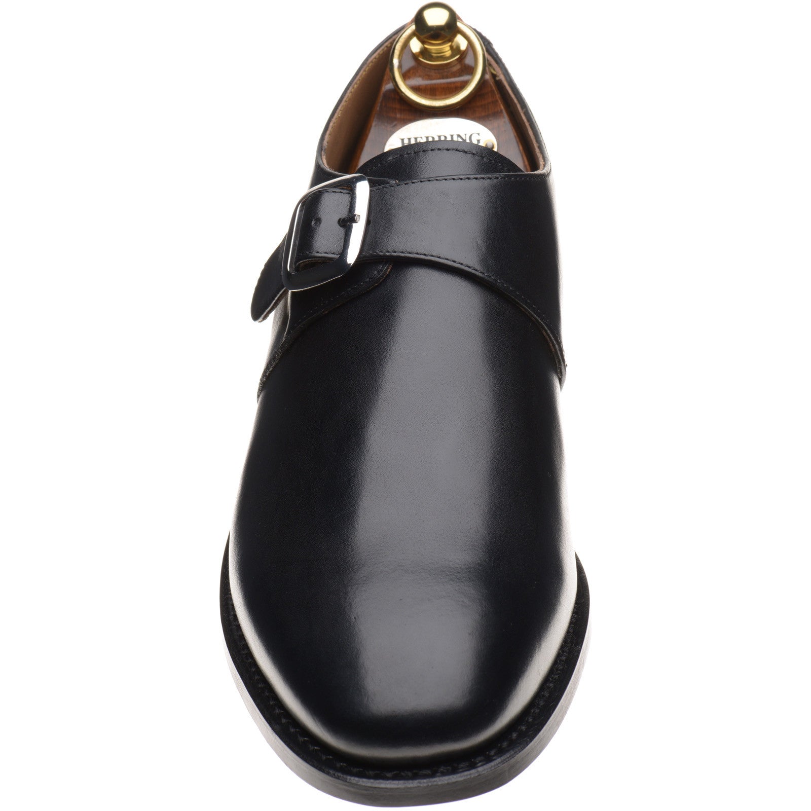 Product image for Herring Cardiff II mens monk shoes in black calf