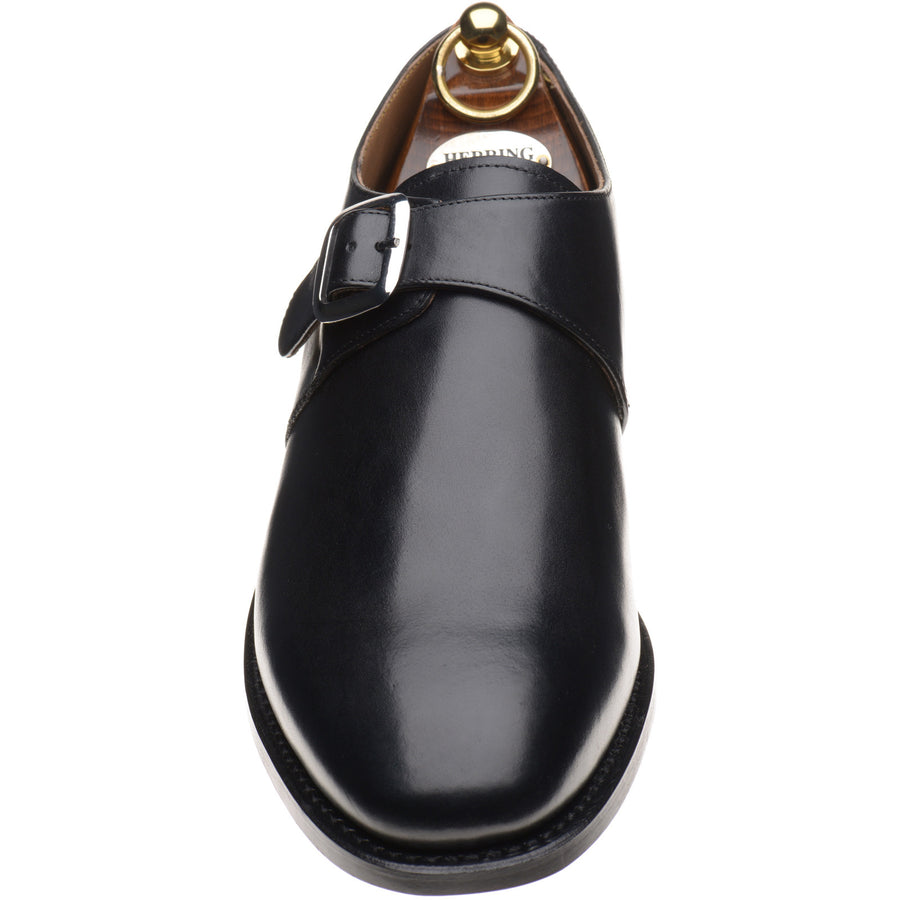 Product image for Herring Cardiff II mens monk shoes in black calf (second)