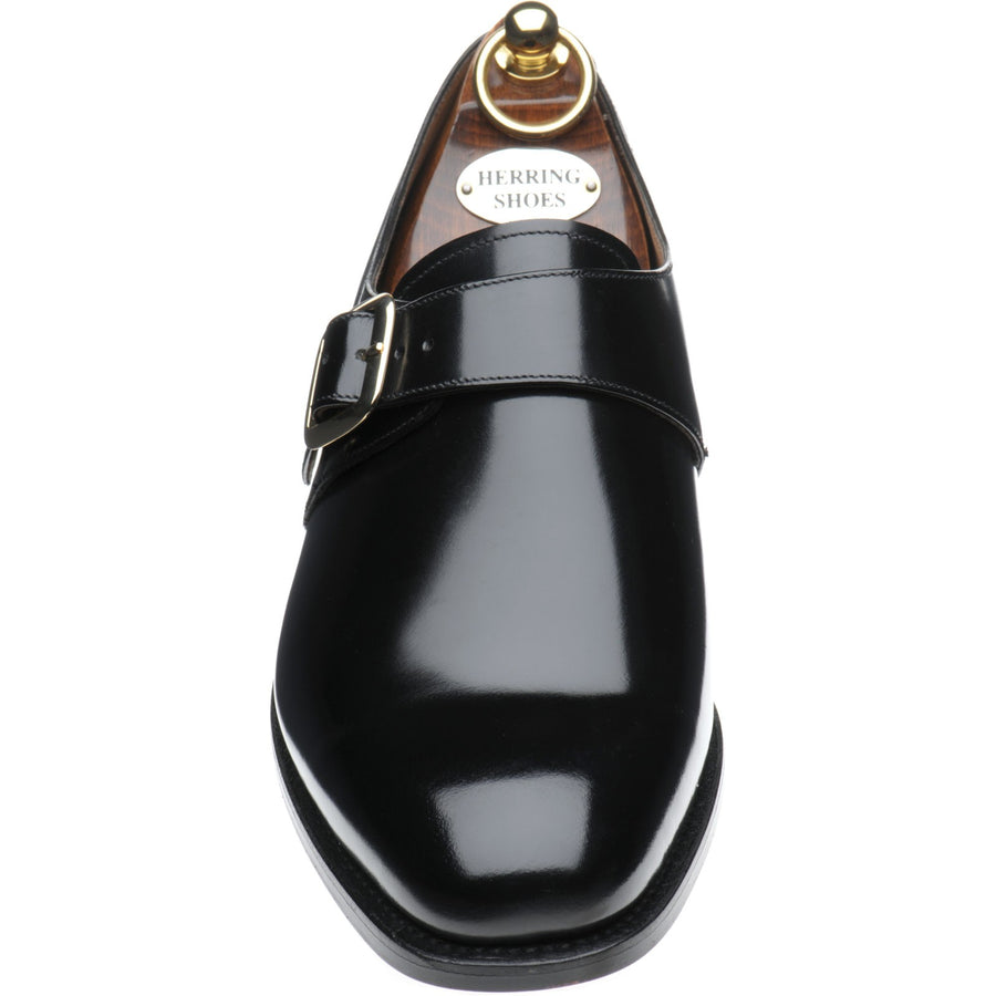 Product image for Herring Cardiff II mens monk shoes in black polished (second)