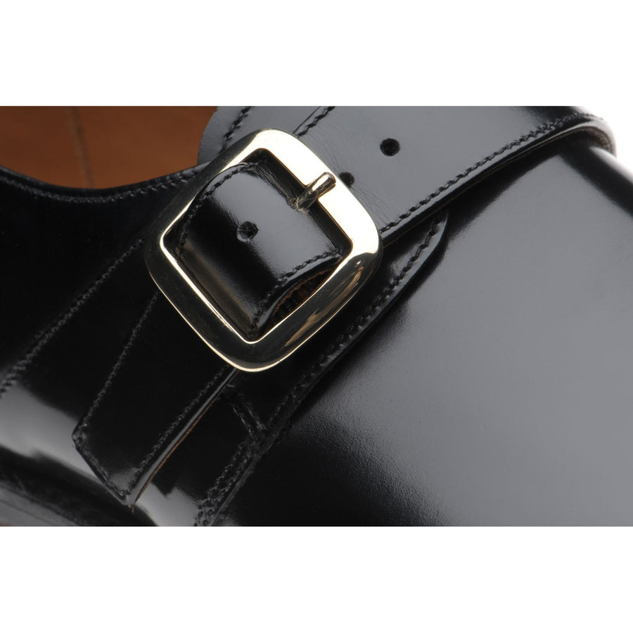 Product image for Herring Cardiff II mens monk shoes in black polished (second)