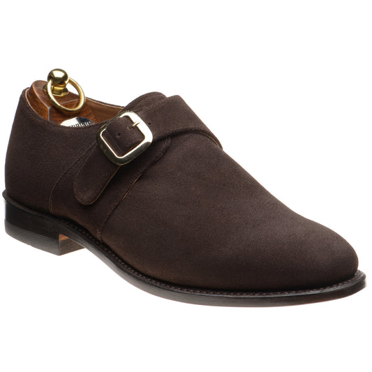 Product image for Herring Cardiff II mens monk shoes in brown suede