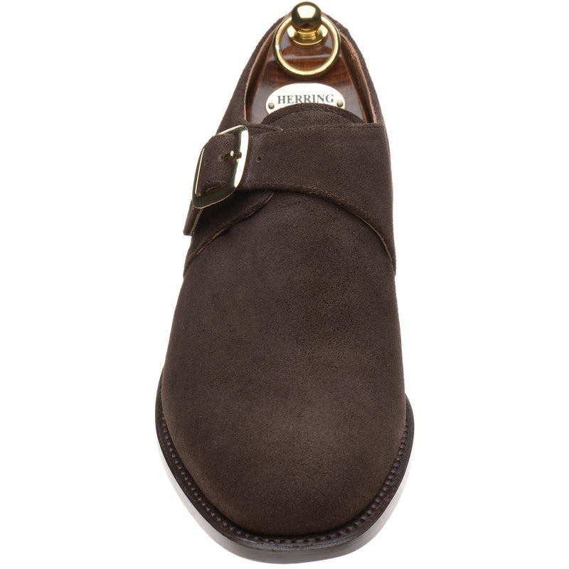 Product image for Herring Cardiff II mens monk shoes in brown suede