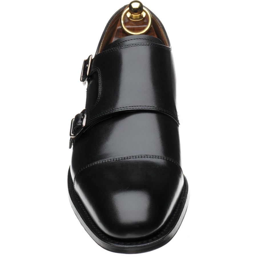Product image for Herring Carlisle mens monk shoes in black calf (second)