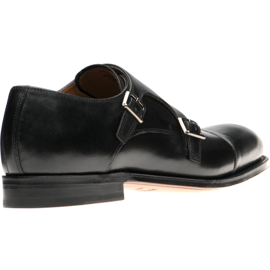 Product image for Herring Carlisle mens monk shoes in black calf (second)
