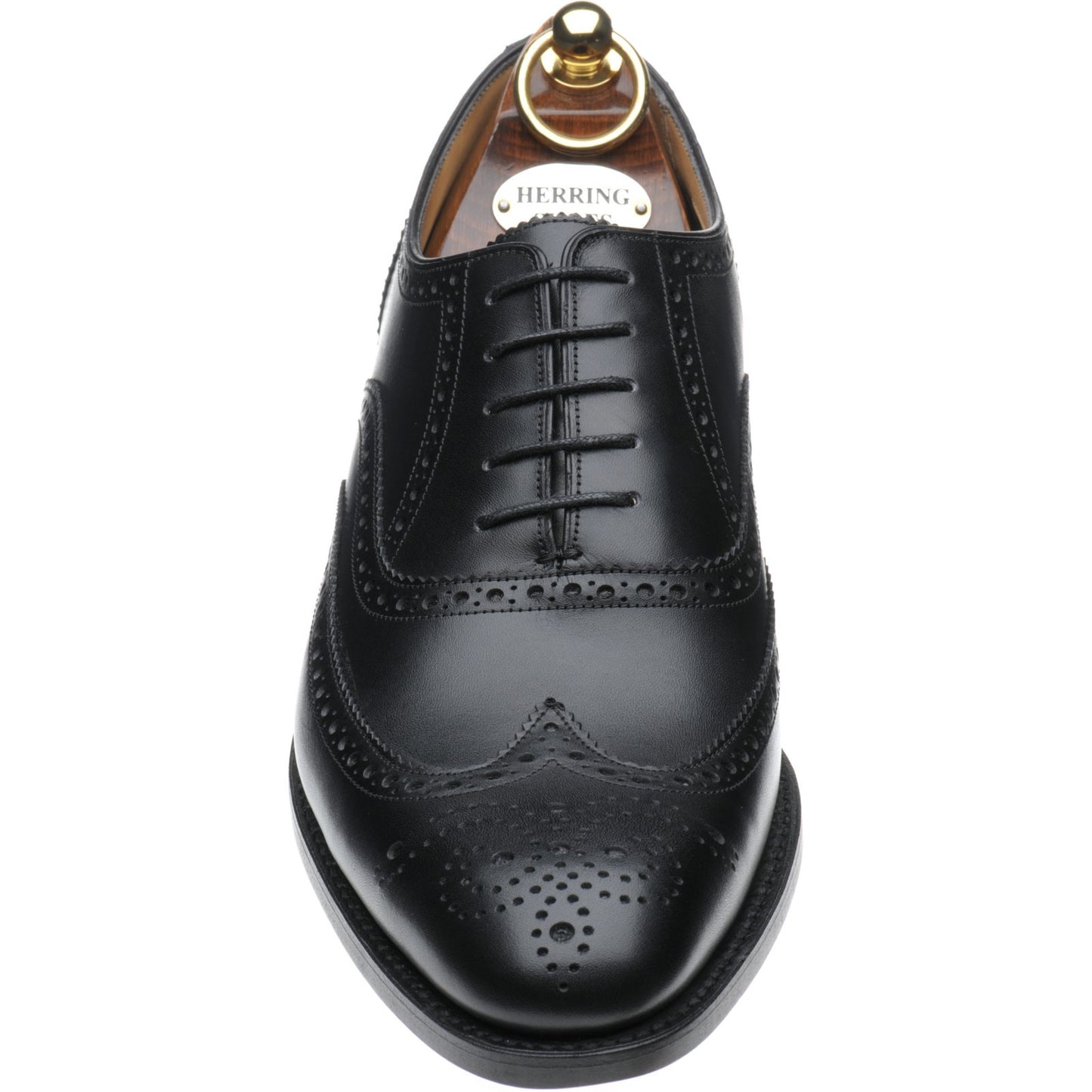 Product image for Herring Carnaby mens brogues in black calf