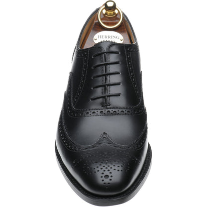 Product image for Herring Carnaby mens brogues in black calf