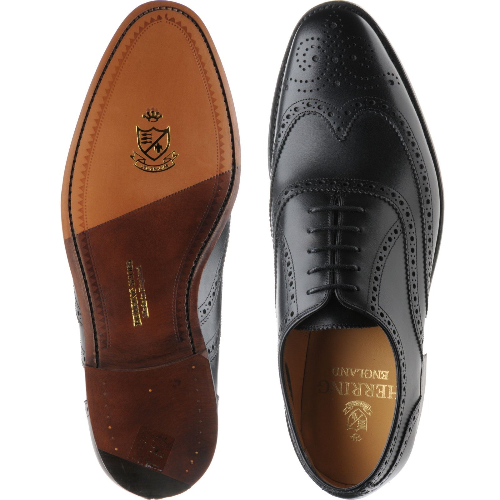 Herring Carnaby mens brogues in black calf – Herring Shoes