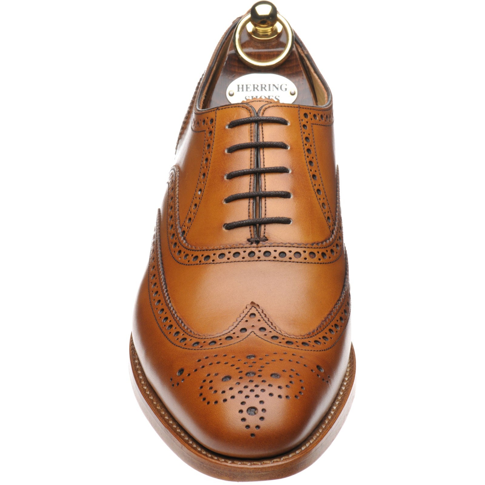 Herring Carnaby mens brogues in chestnut calf – Herring Shoes