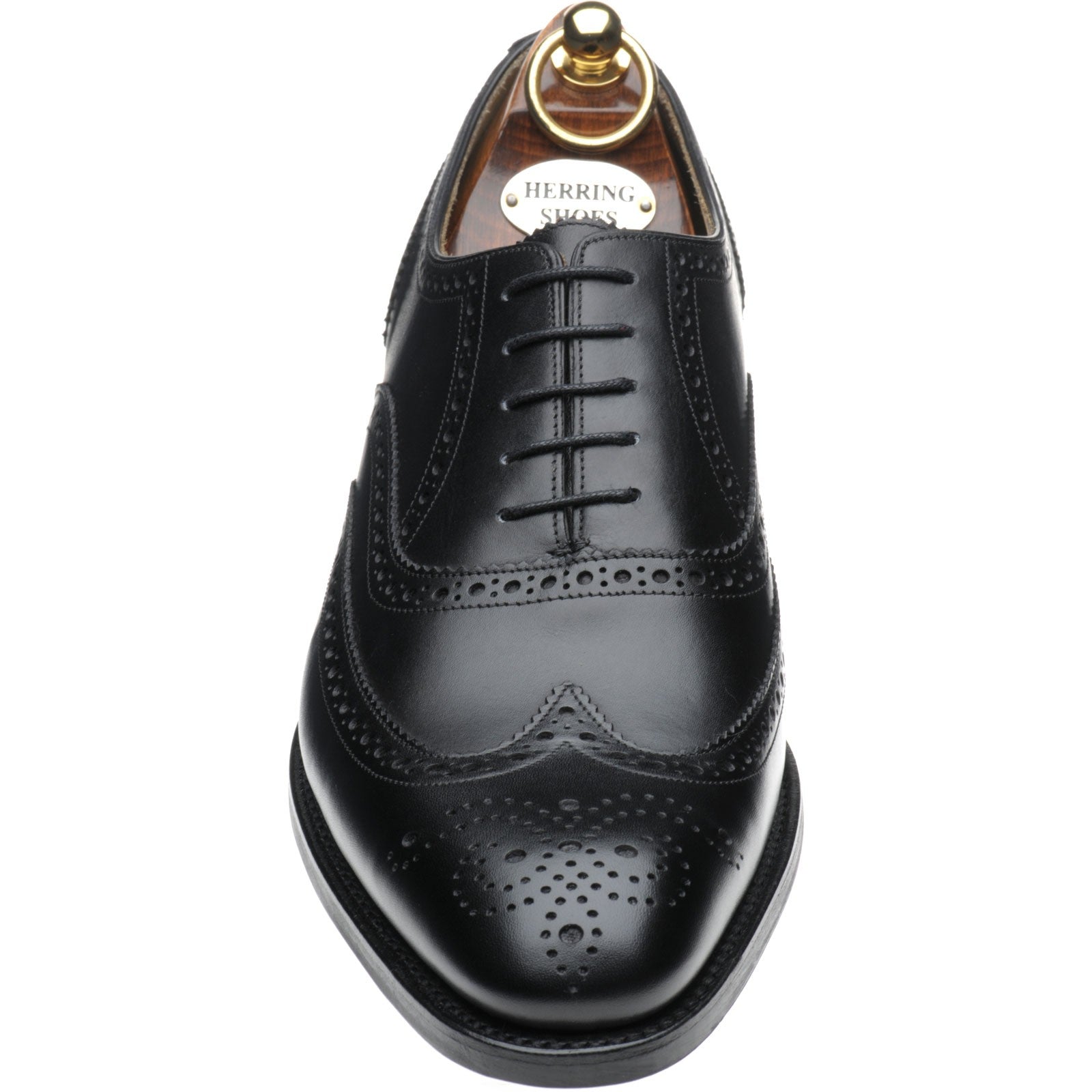 Herring Carnaby (Rubber) mens rubber-soled brogues in black calf