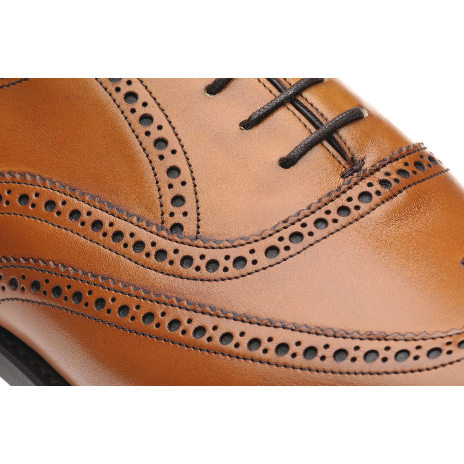 Product image for Herring Carnaby (Rubber) mens rubber-soled brogues in chestnut calf