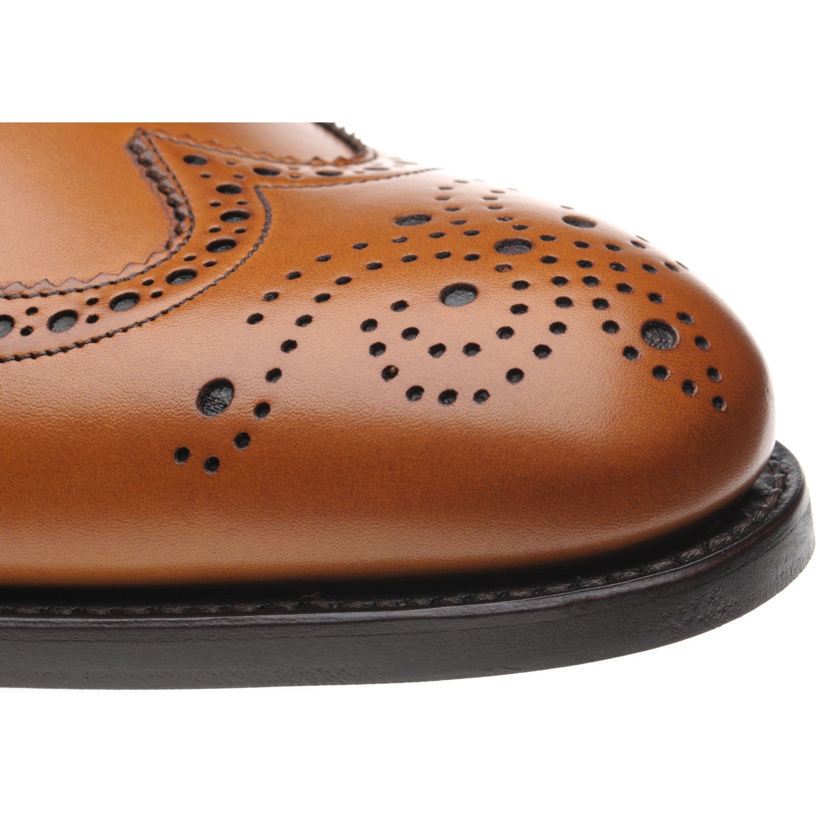 Product image for Herring Carnaby (Rubber) mens rubber-soled brogues in chestnut calf