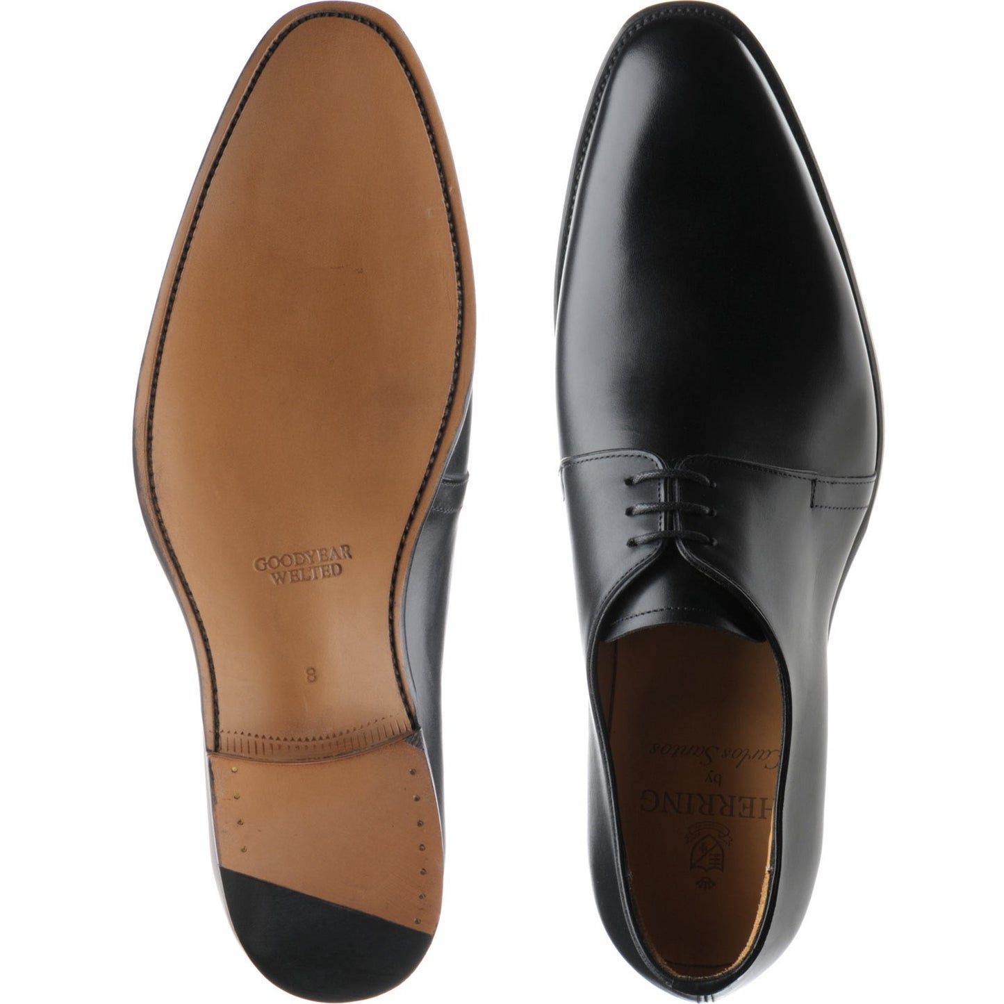 Product image for Herring Carroll mens Derby shoes in black calf (second)