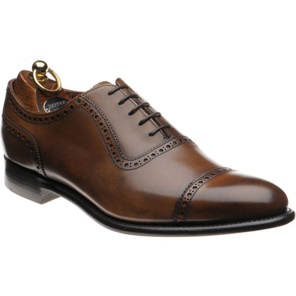 Product image for Herring Chamberlain mens semi-brogues in mahogany calf