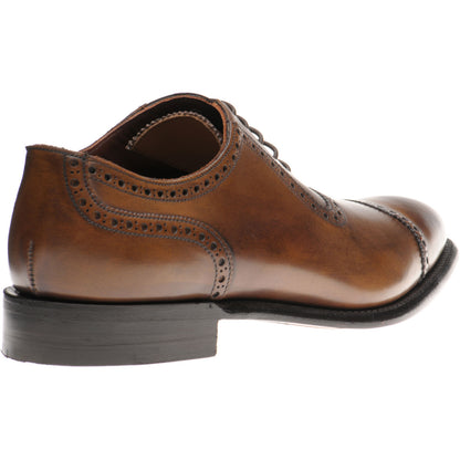 Product image for Herring Chamberlain mens semi-brogues in mahogany calf