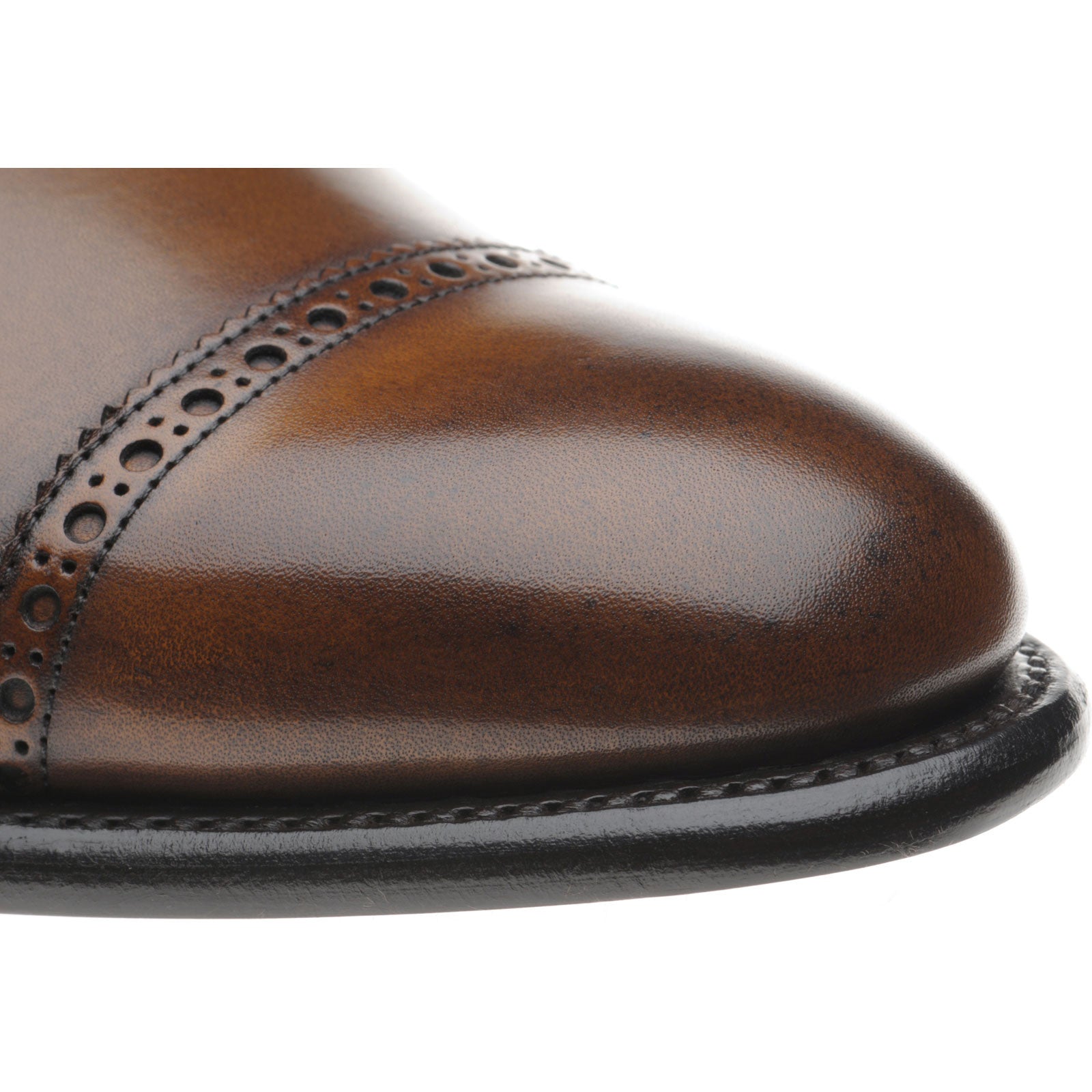 Product image for Herring Chamberlain mens semi-brogues in mahogany calf