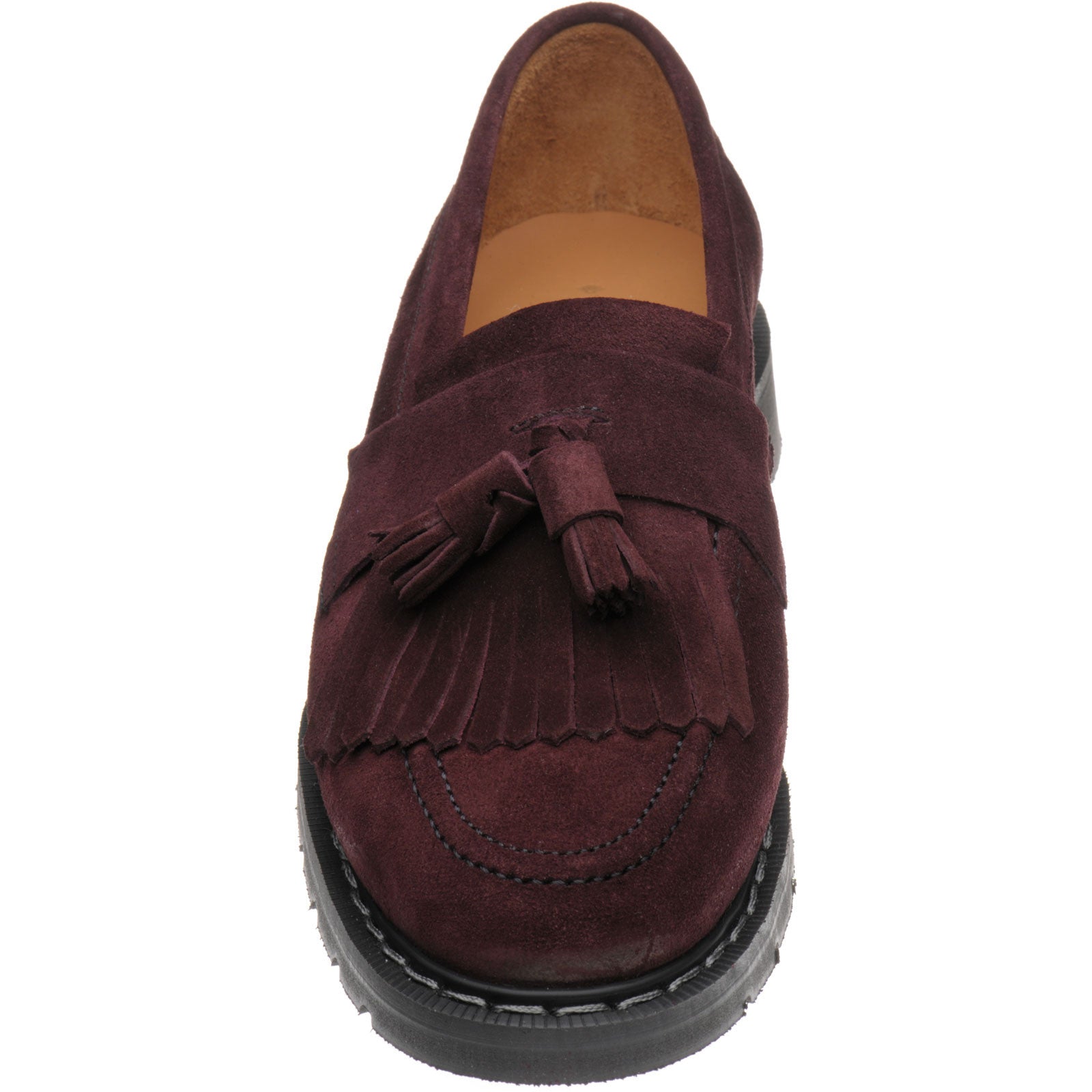 Product image for Herring Charlie ladies rubber-soled tasselled loafers in aubergine suede