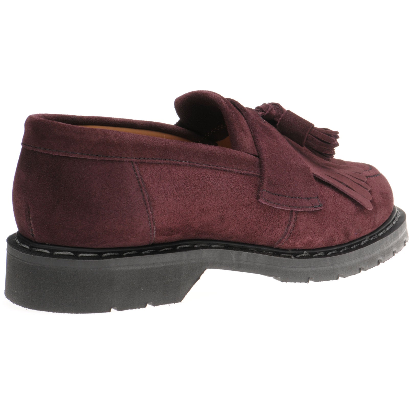 Product image for Herring Charlie ladies rubber-soled tasselled loafers in aubergine suede