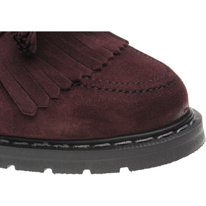 Product image for Herring Charlie ladies rubber-soled tasselled loafers in aubergine suede
