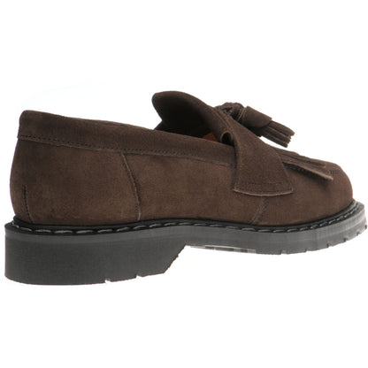 Product image for Herring Charlie ladies rubber-soled tasselled loafers in polo brown suede