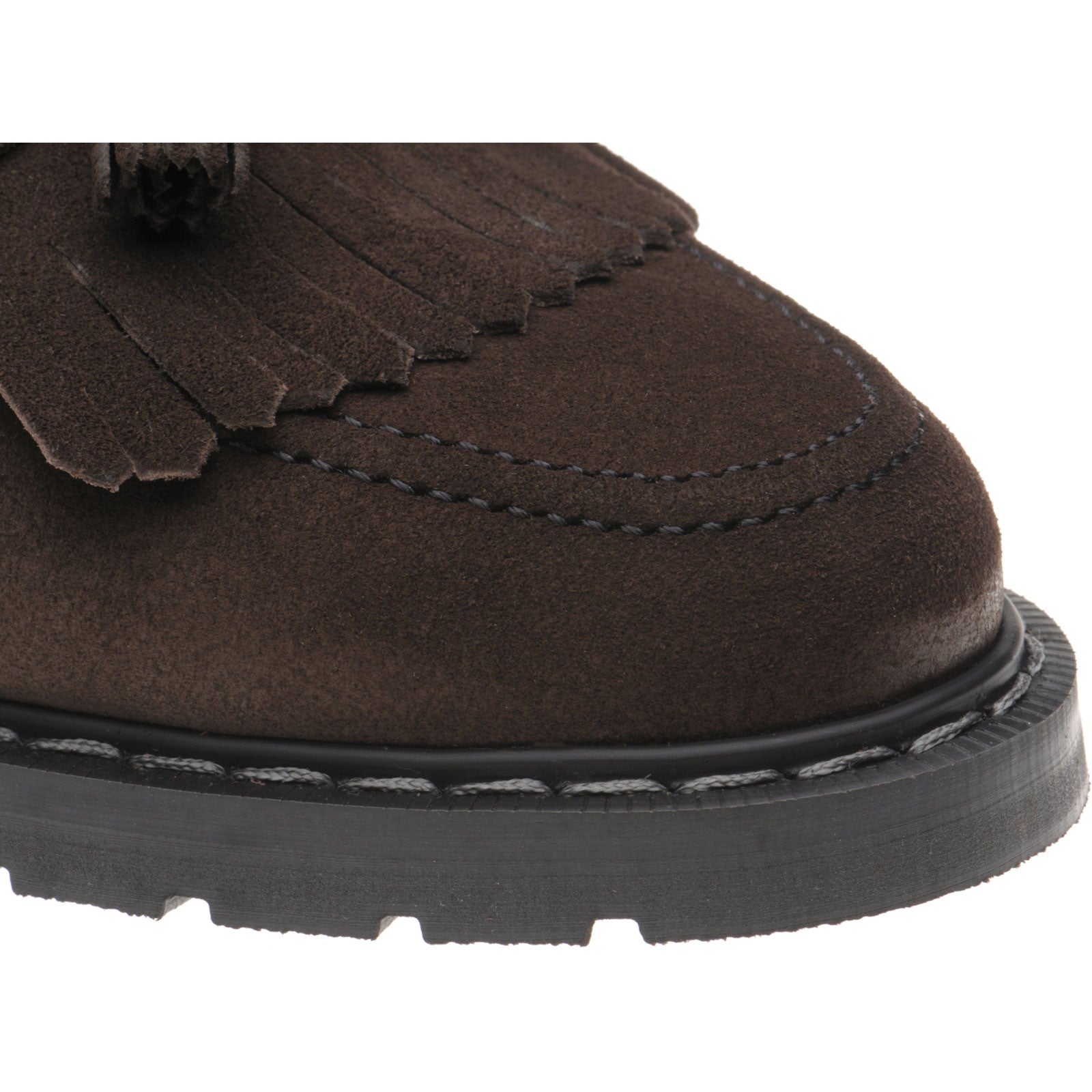Product image for Herring Charlie ladies rubber-soled tasselled loafers in polo brown suede