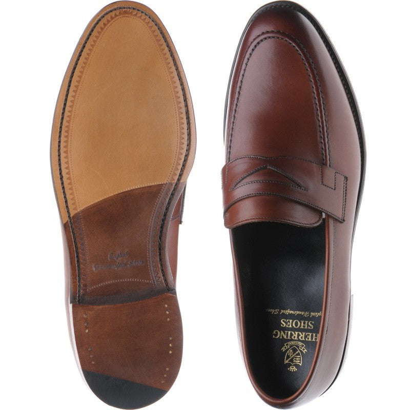 Product image for Herring Charlton mens loafers in hazelnut calf (second)