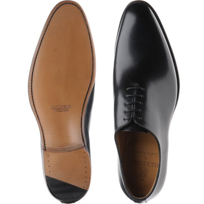 Product image for Herring Chaucer mens wholecuts in black calf (second)