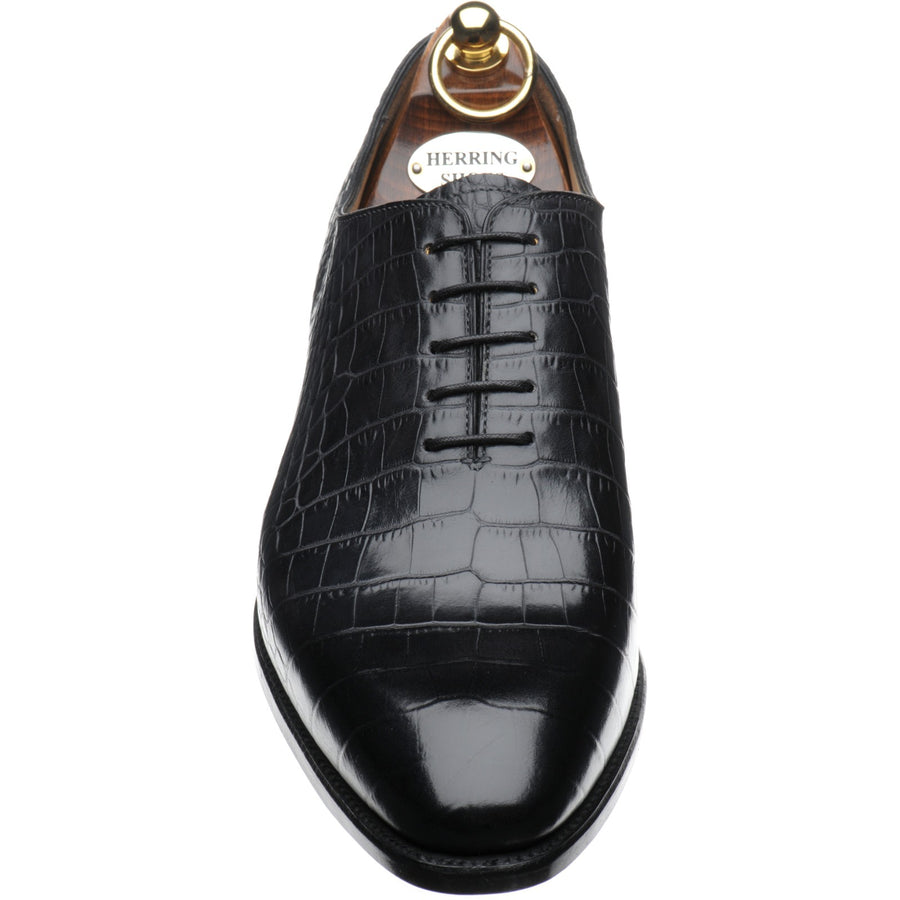 Product image for Herring Chaucer mens wholecuts in black croc