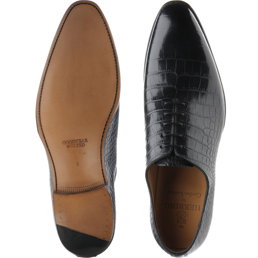 Product image for Herring Chaucer mens wholecuts in black croc (second)