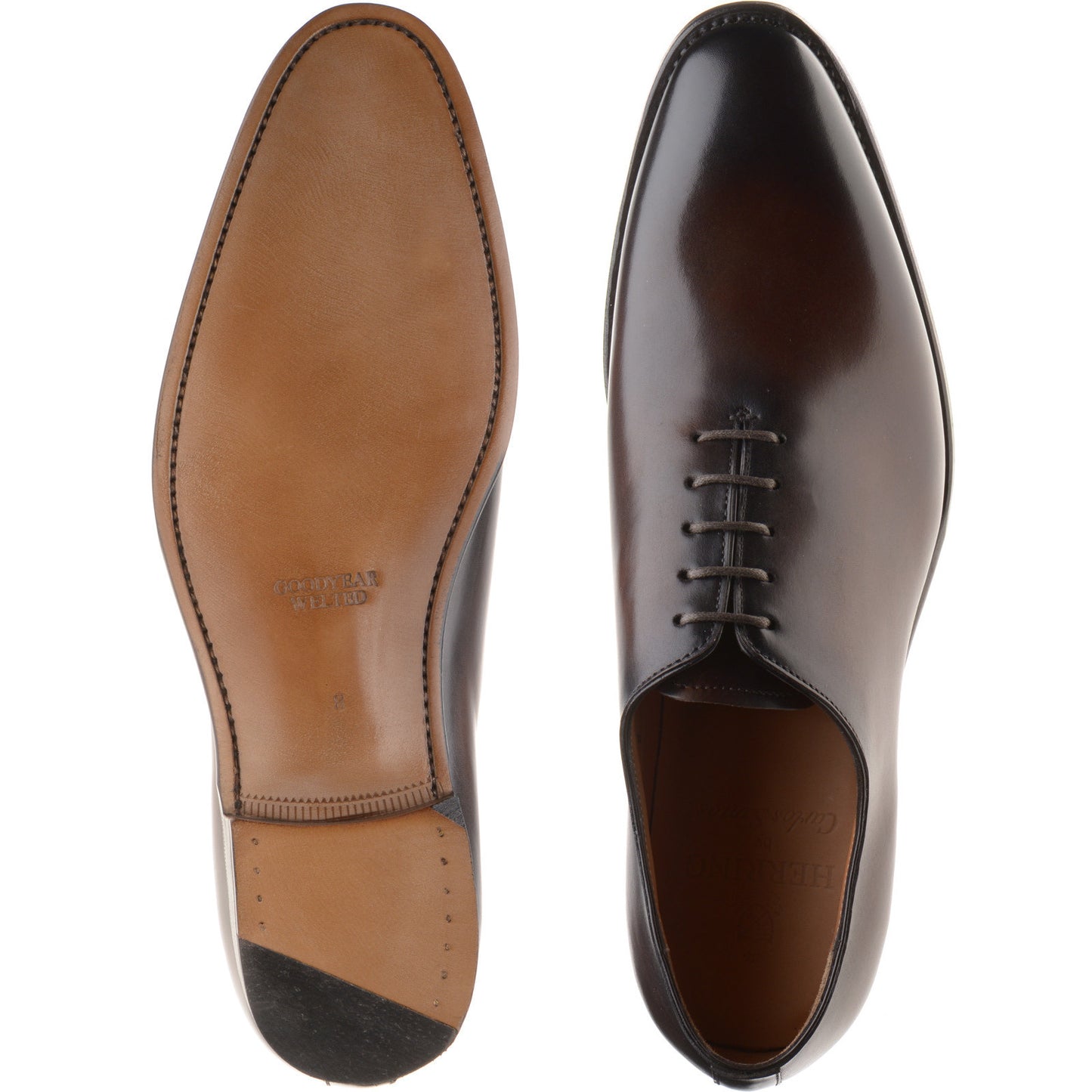 Product image for Herring Chaucer mens wholecuts in brown calf