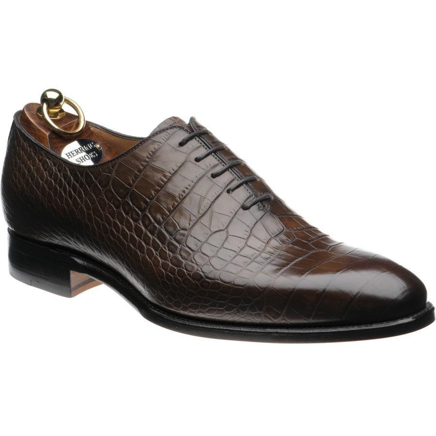 Product image for Herring Chaucer mens wholecuts in brown croc (second)