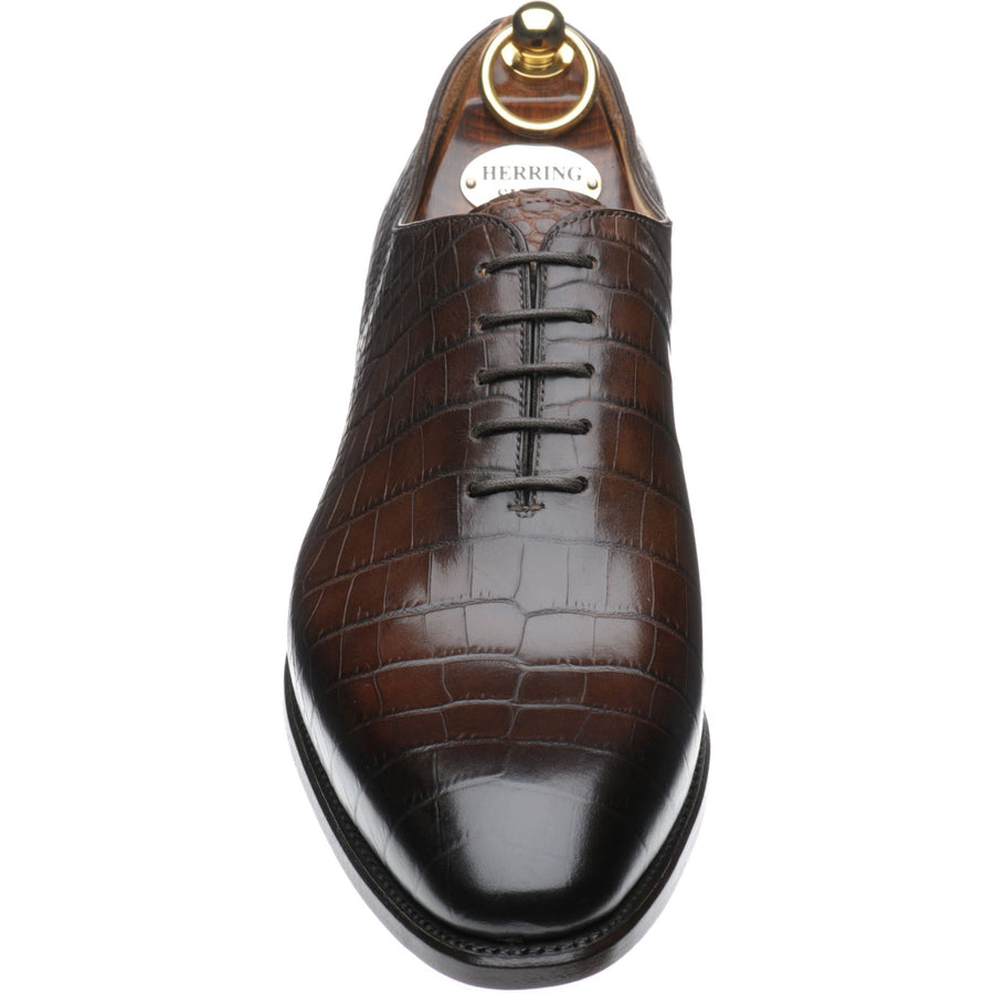 Product image for Herring Chaucer mens wholecuts in brown croc