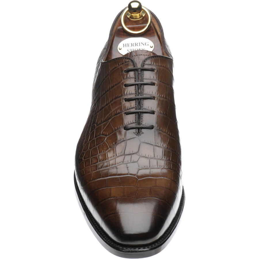 Product image for Herring Chaucer mens wholecuts in brown croc (second)