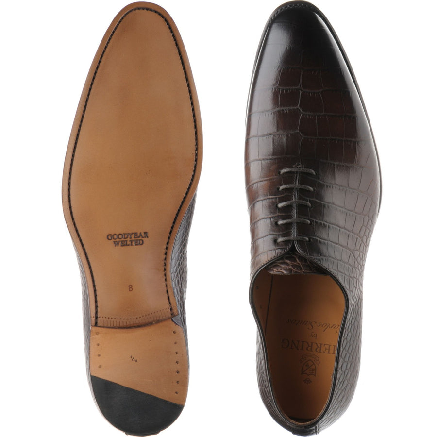 Product image for Herring Chaucer mens wholecuts in brown croc