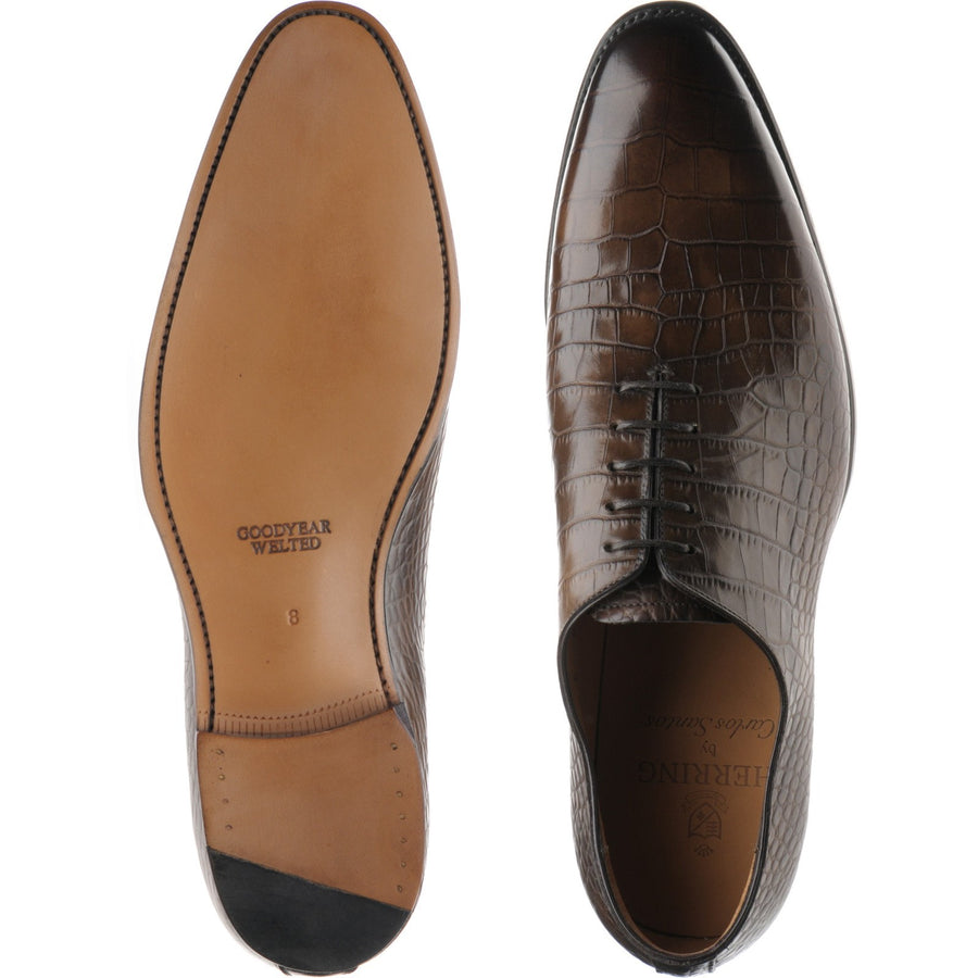 Product image for Herring Chaucer mens wholecuts in brown croc (second)
