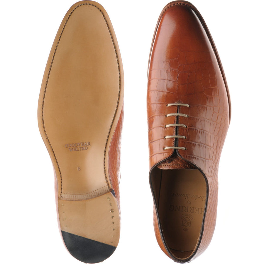 Product image for Herring Chaucer mens wholecuts in tan croc