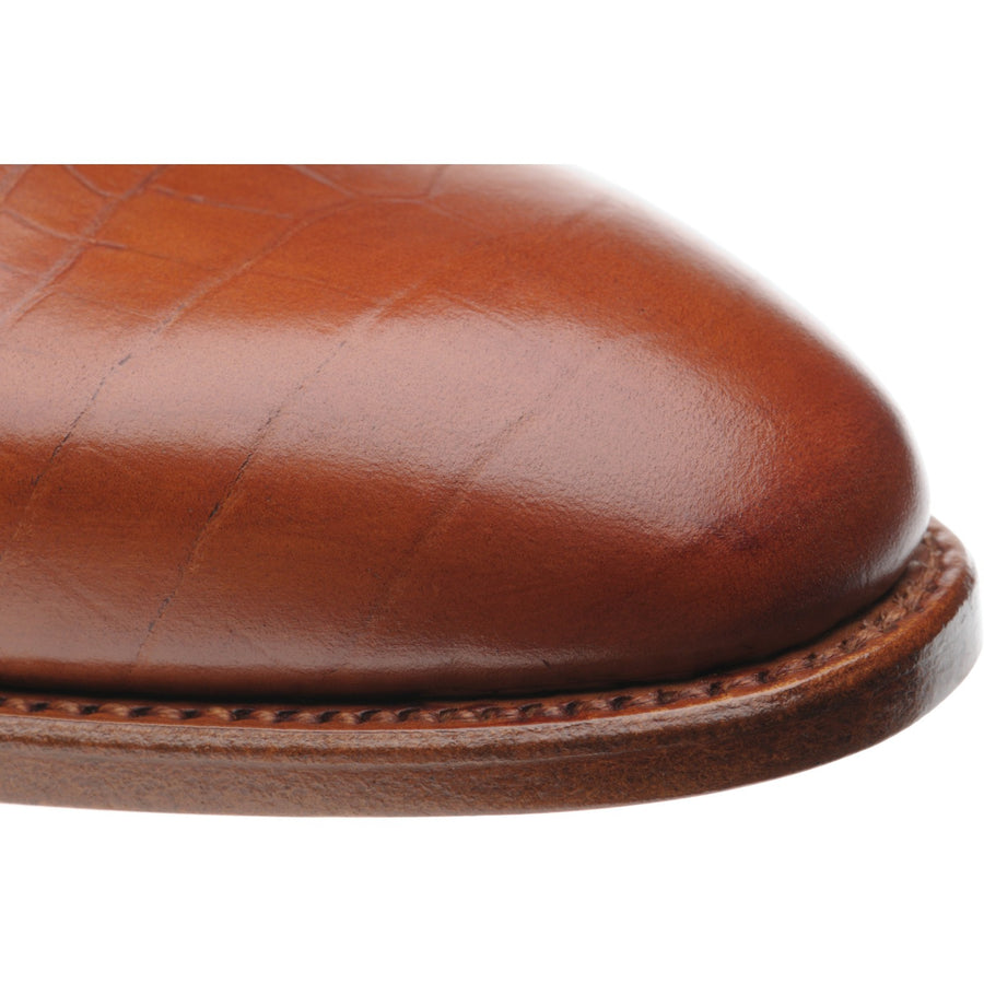 Product image for Herring Chaucer mens wholecuts in tan croc