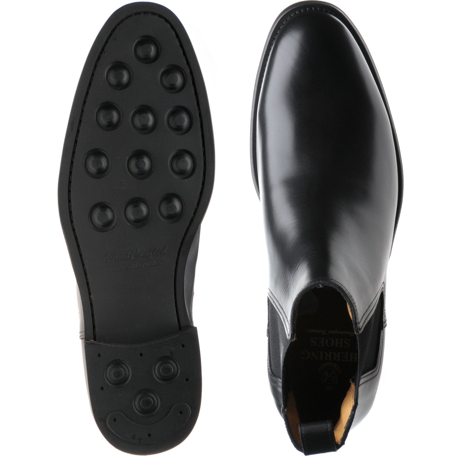 Product image for Herring Chichester mens rubber-soled Chelsea boots in black calf