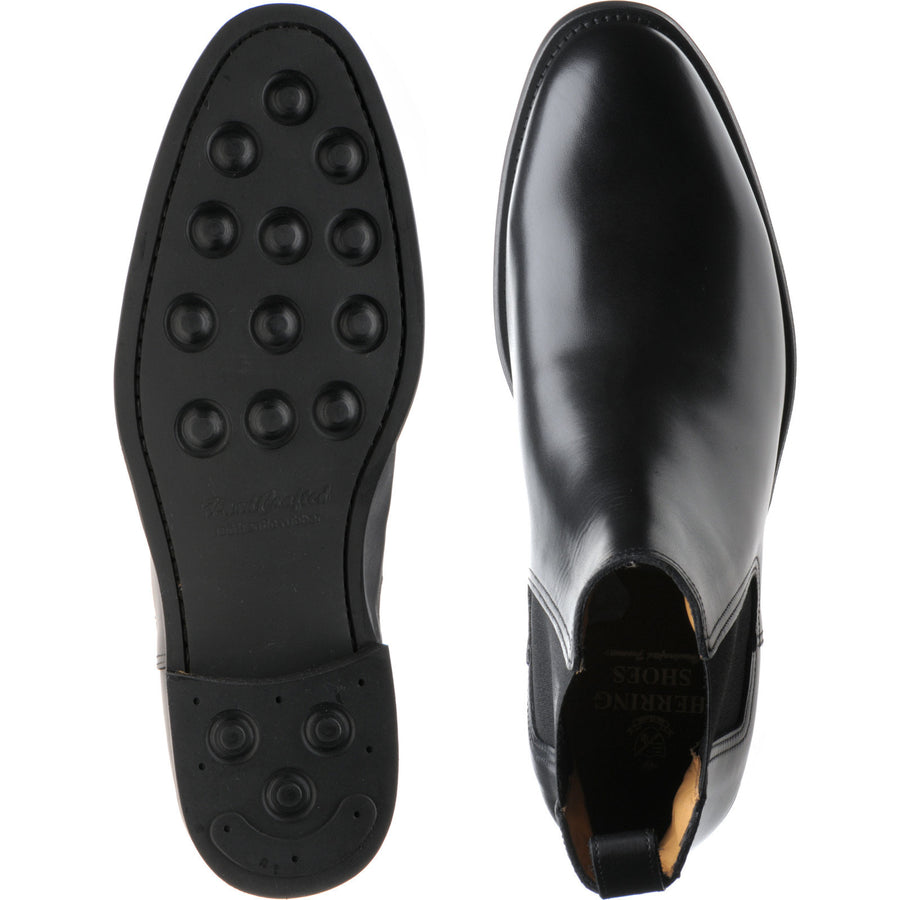 Product image for Herring Chichester mens rubber-soled Chelsea boots in black calf