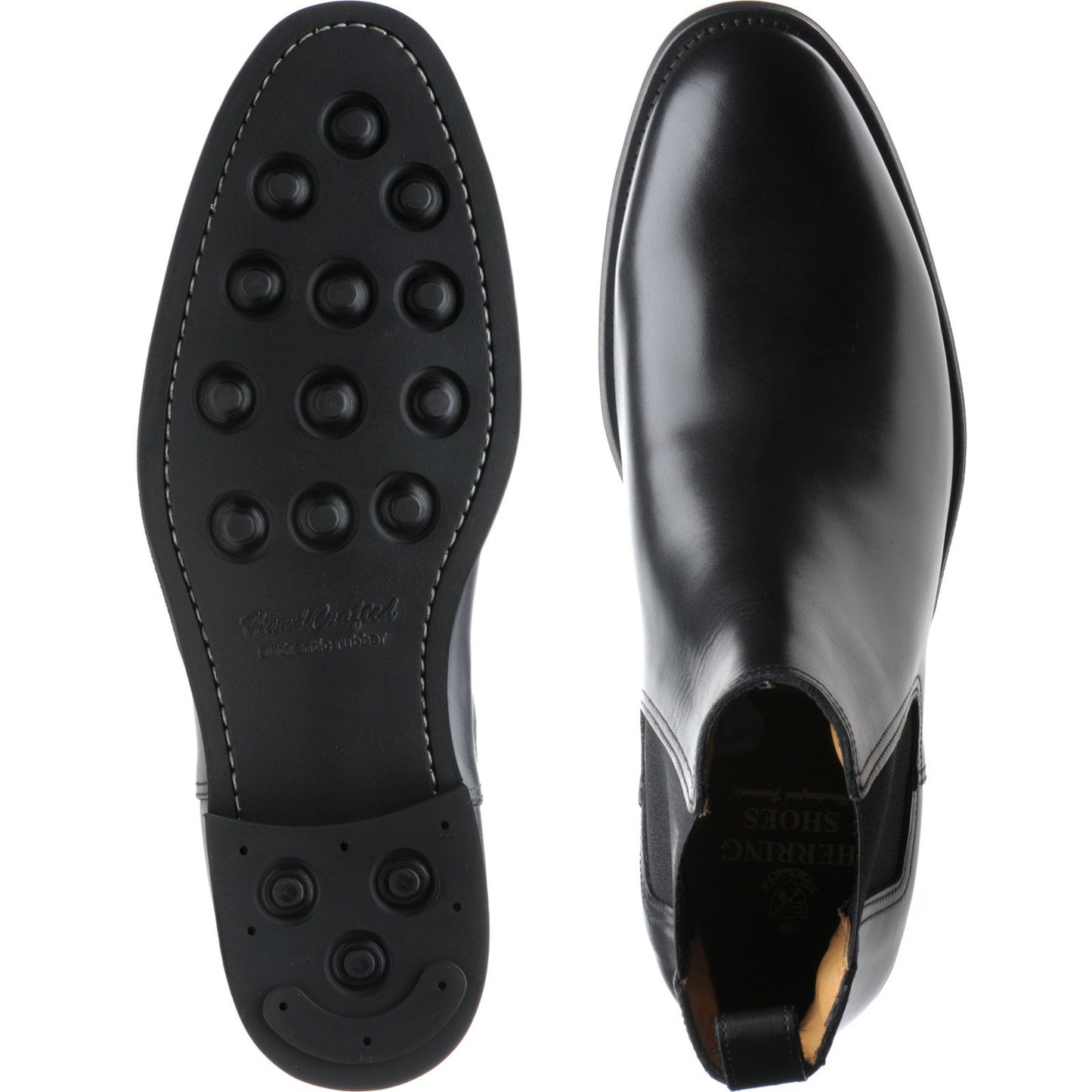 Product image for Herring Chichester mens rubber-soled Chelsea boots in black calf (second)