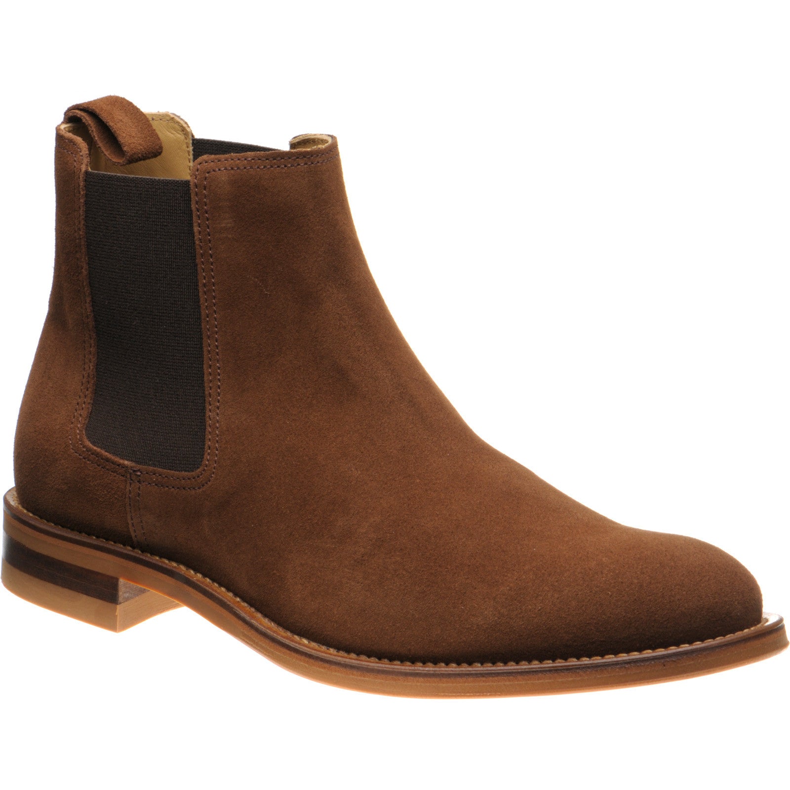 Product image for Herring Chichester mens rubber-soled Chelsea boots in brown suede