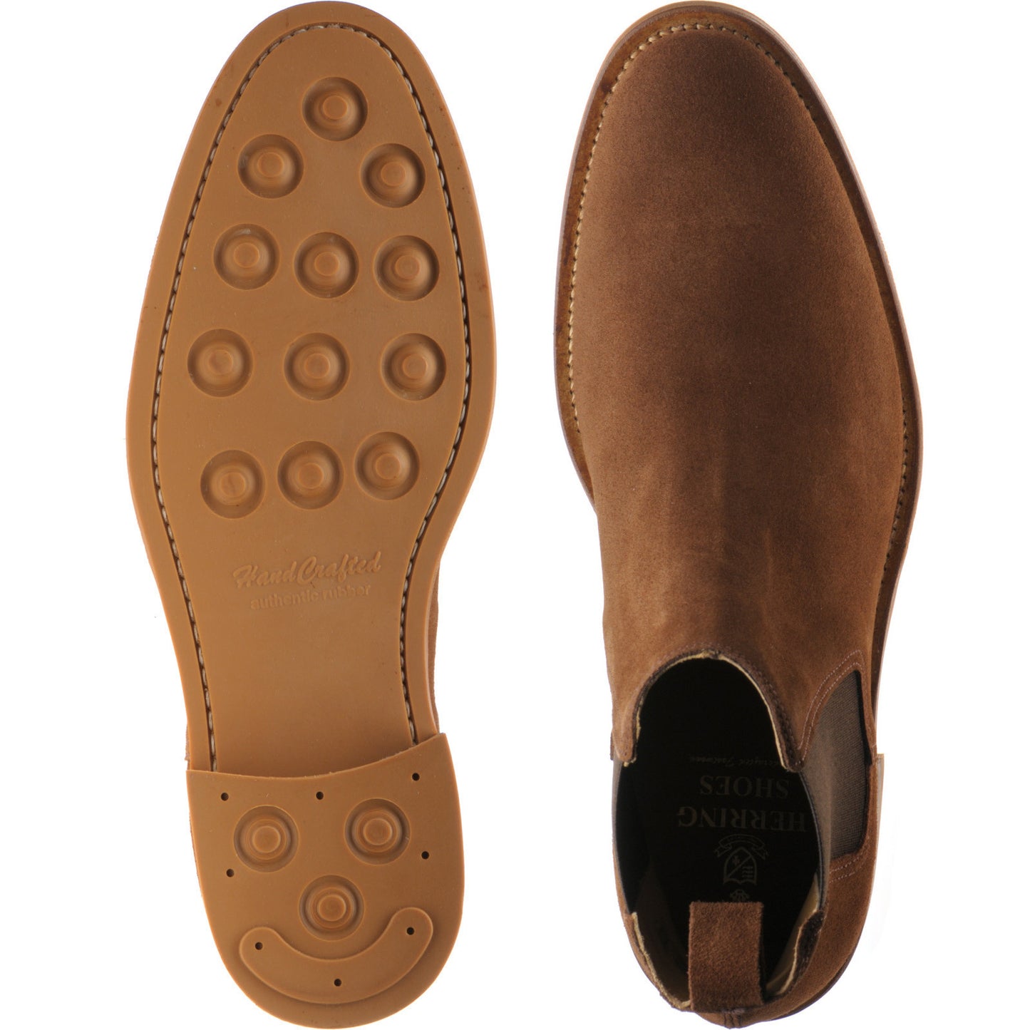 Product image for Herring Chichester mens rubber-soled Chelsea boots in brown suede