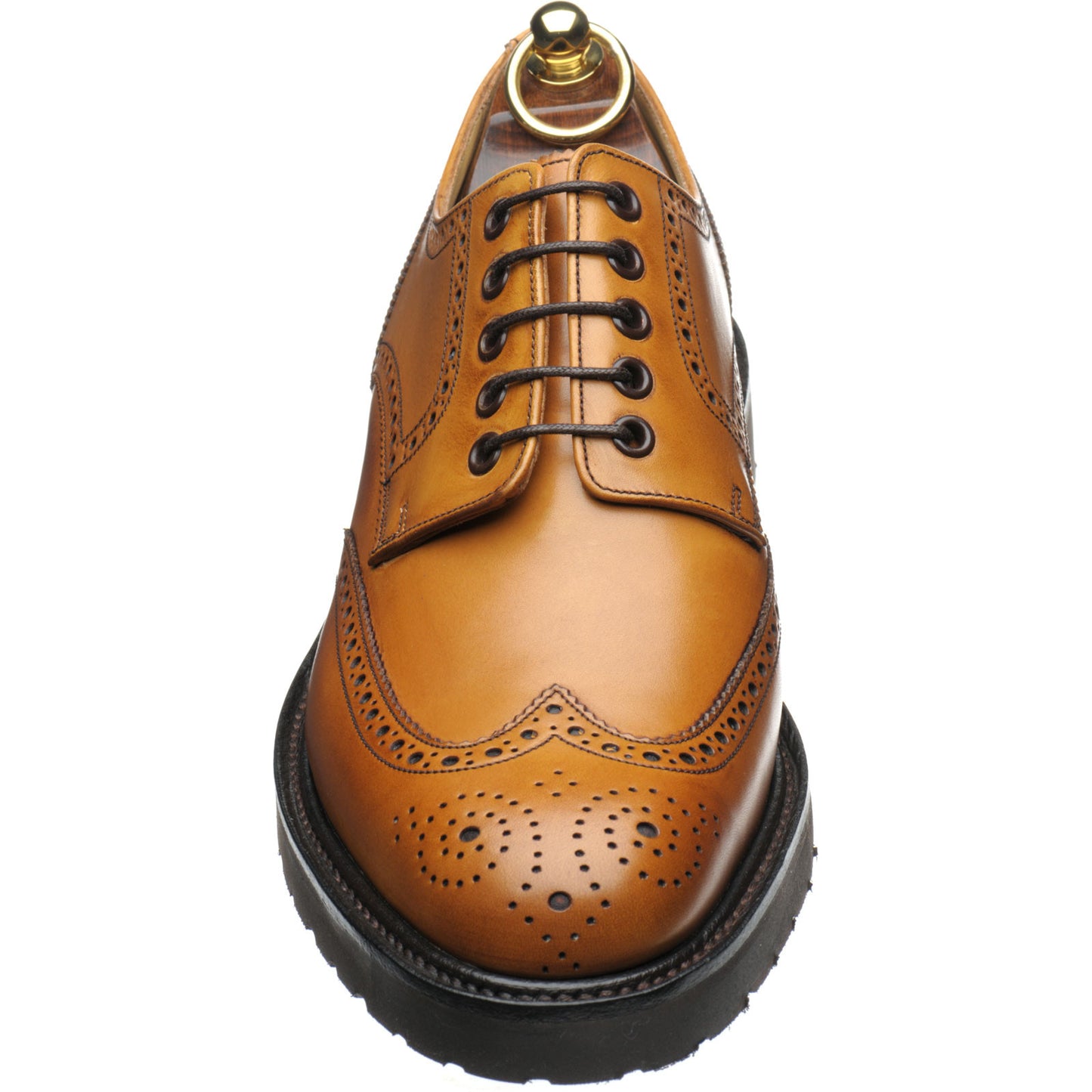 Product image for Herring Chippenham mens rubber-soled brogues in cedar calf