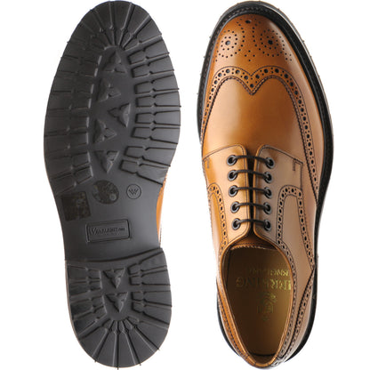 Product image for Herring Chippenham mens rubber-soled brogues in cedar calf