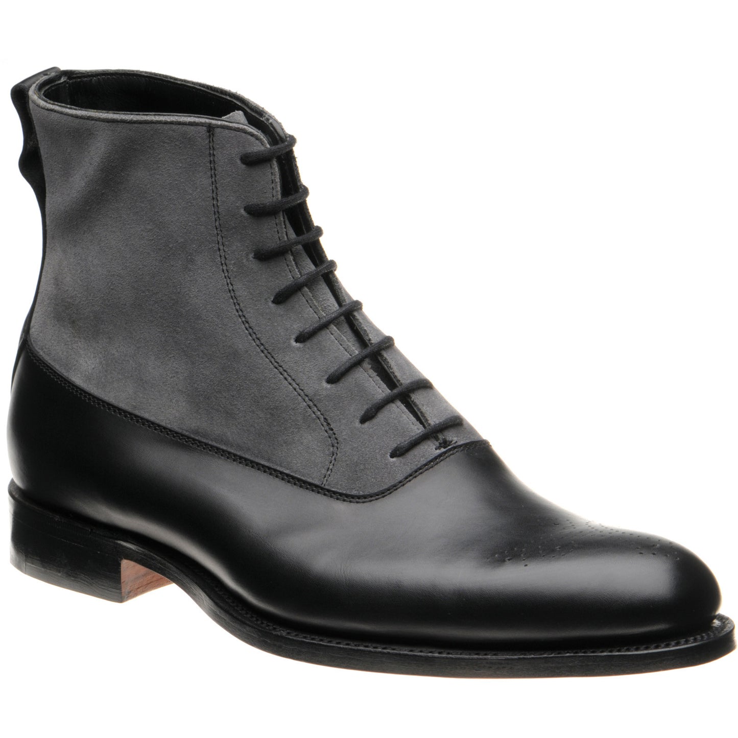 Product image for Herring Clarence mens two-tone boots in black calf and grey suede