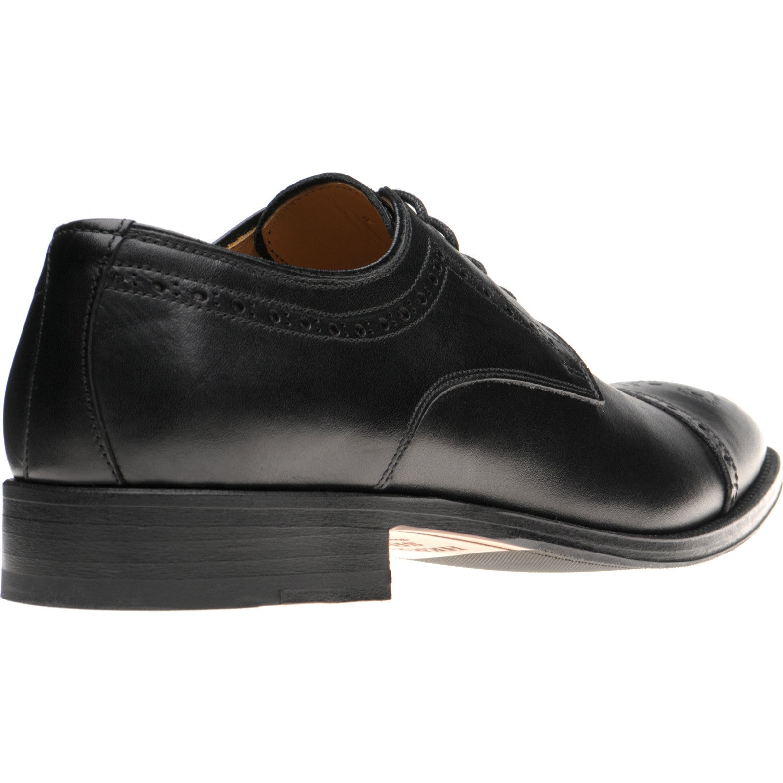 Product image for Herring Clifton mens hybrid-soled semi-brogues in black calf (second)